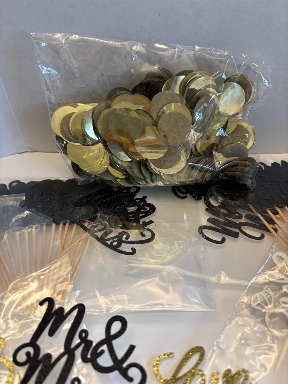Gold and Black Wedding Mr & Mrs Party Kit